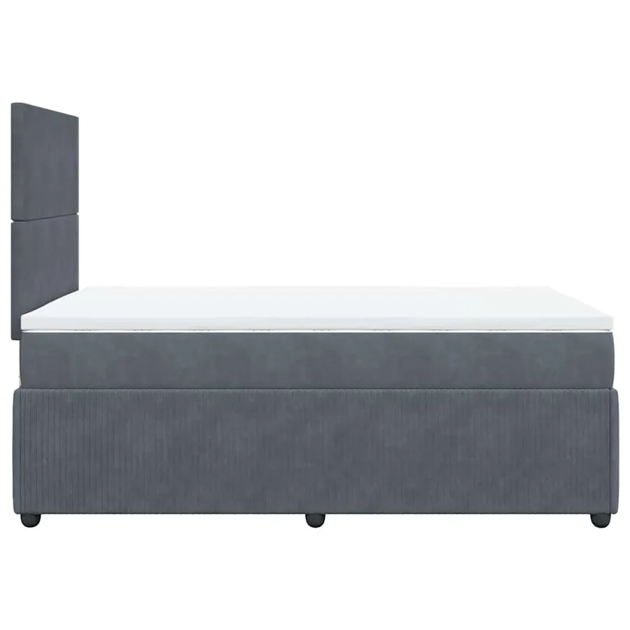 Sommier à lattes de lit et matelas gris foncé 120x190cm velours - 7