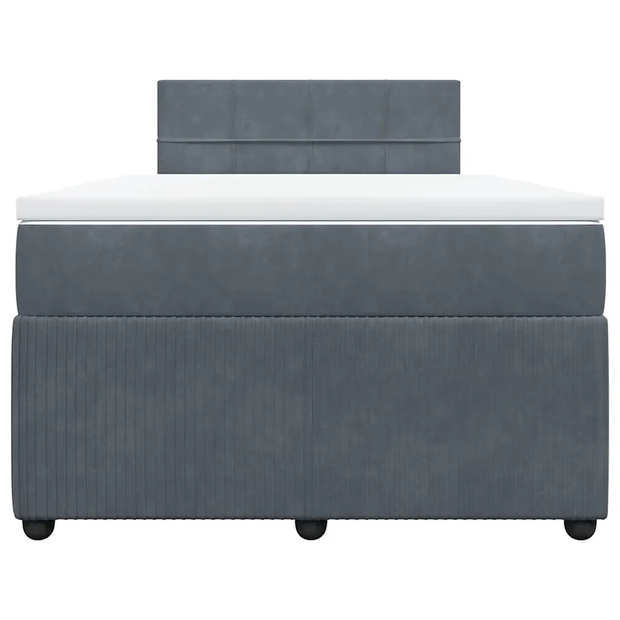 Sommier à lattes de lit et matelas gris foncé 120x190cm velours - 6
