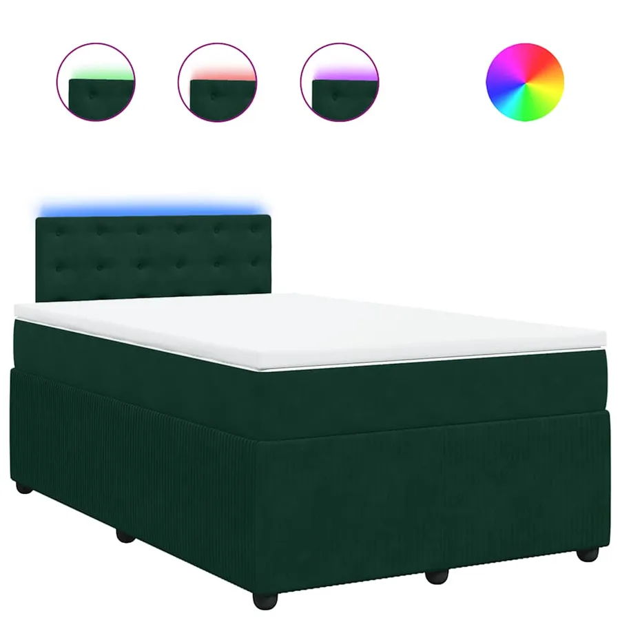 Sommier à lattes de lit avec matelas vert foncé 120x190 cm - 2
