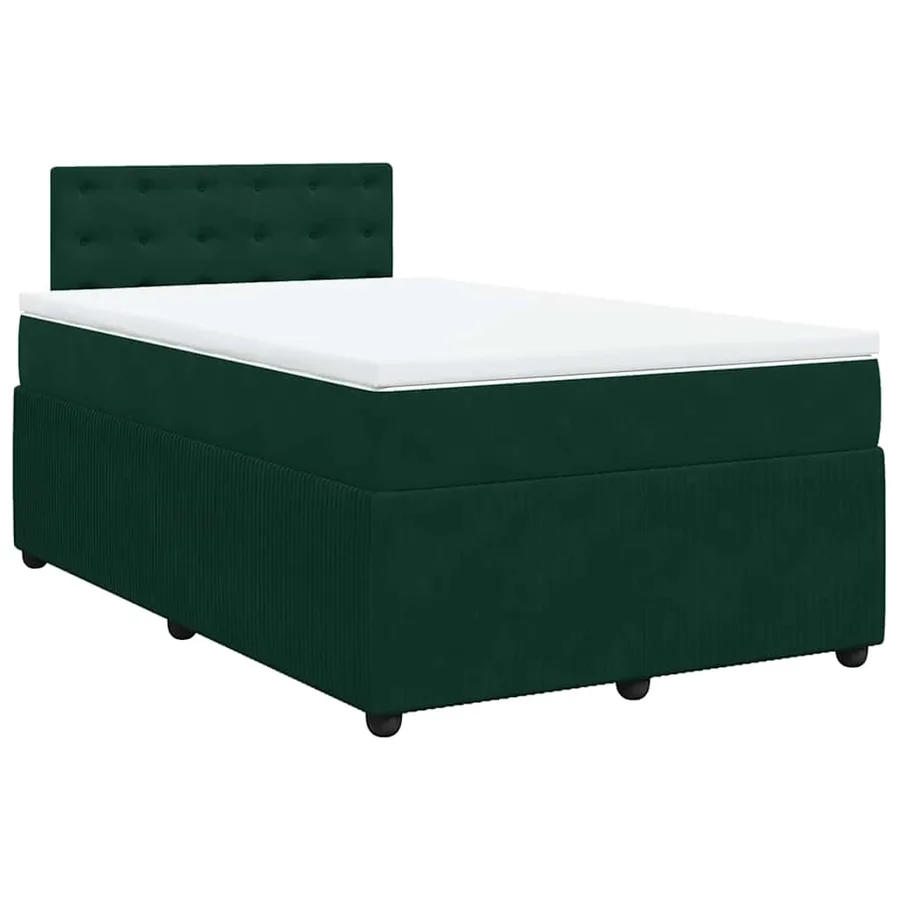 Sommier à lattes de lit avec matelas vert foncé 120x190 cm - 3