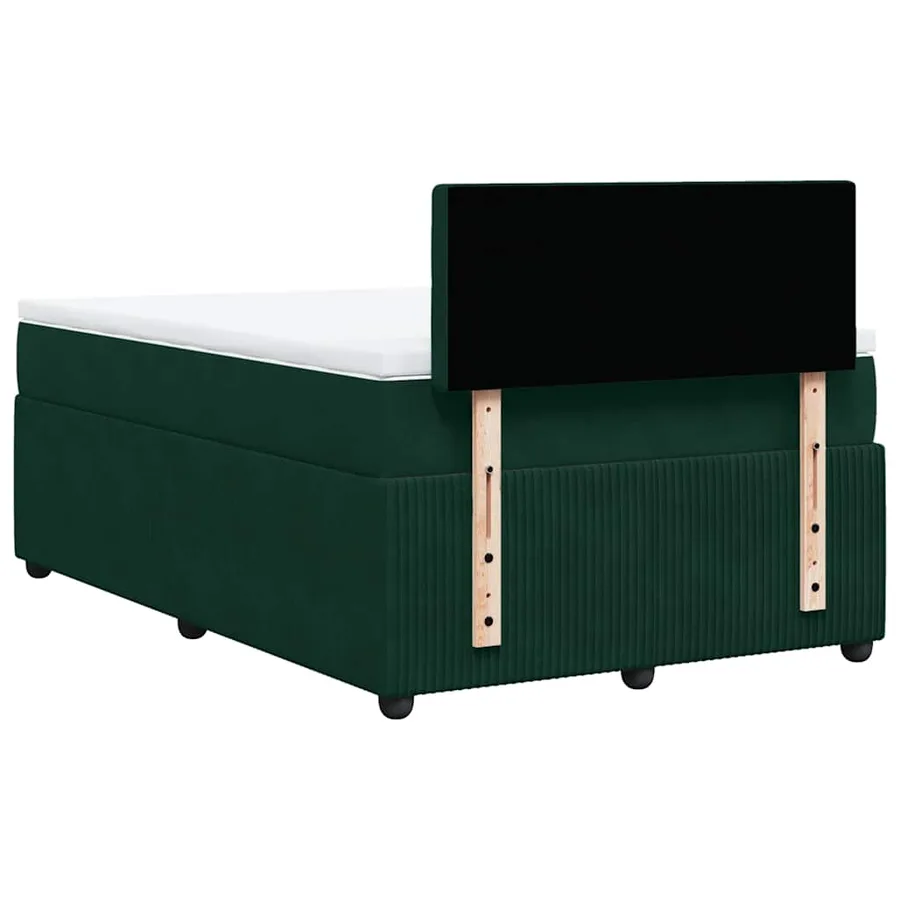 Sommier à lattes de lit avec matelas vert foncé 120x190 cm - 8