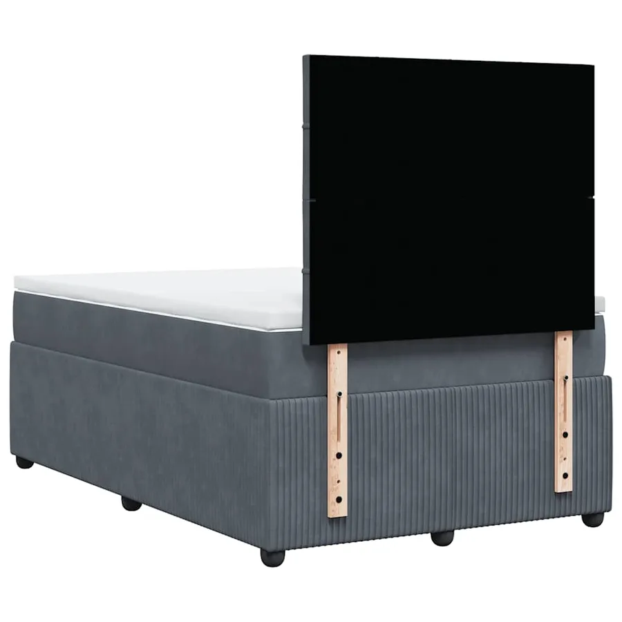 Sommier à lattes de lit et matelas Gris foncé 120x200cm Velours - 8