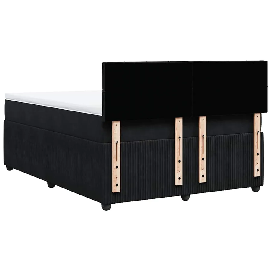 Sommier à lattes de lit avec matelas Noir 140x190 cm Velours - 10