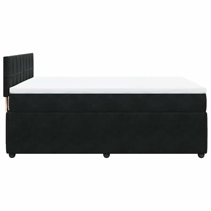 Sommier à lattes de lit avec matelas Noir 140x190 cm Velours - 9
