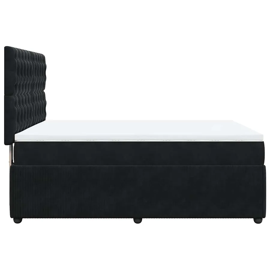 Sommier à lattes de lit avec matelas Noir 140x190 cm Velours - 5