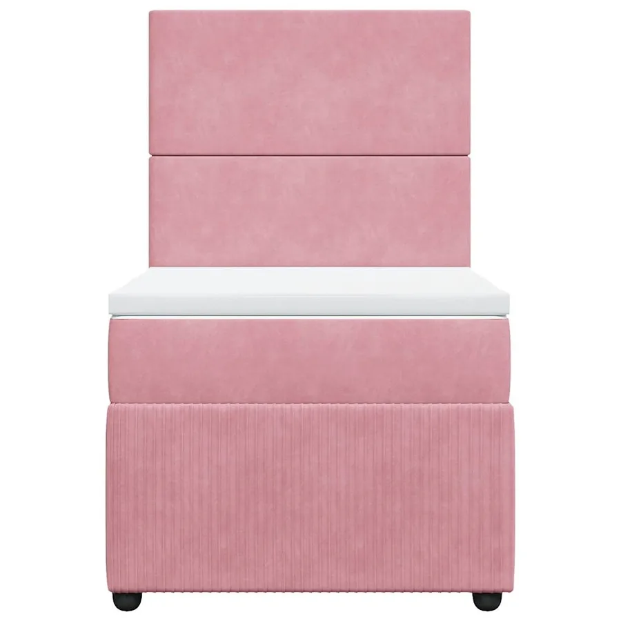 Sommier à lattes de lit avec matelas Rose 90x190 cm Velours - 4