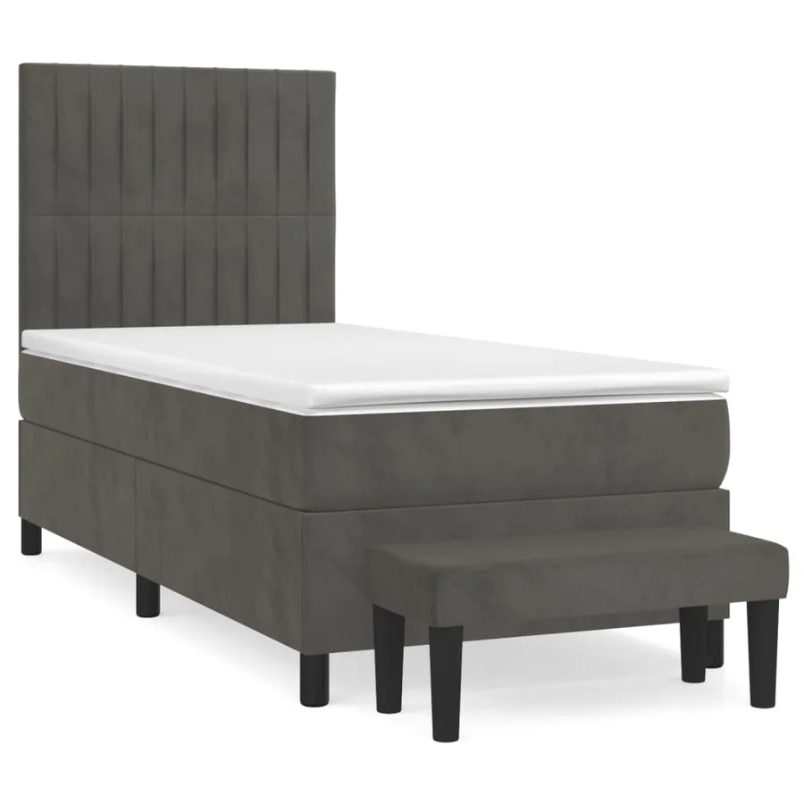 Sommier à lattes de lit avec matelas Gris foncé 100x200 cm - 2