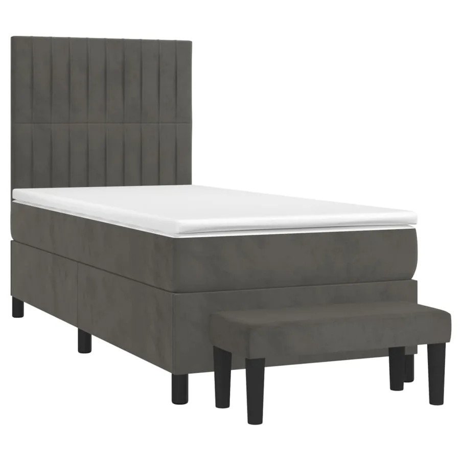 Sommier à lattes de lit avec matelas Gris foncé 100x200 cm - 3