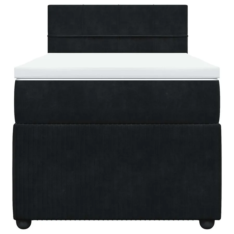 Sommier à lattes de lit avec matelas Noir 90x200 cm Velours - 4