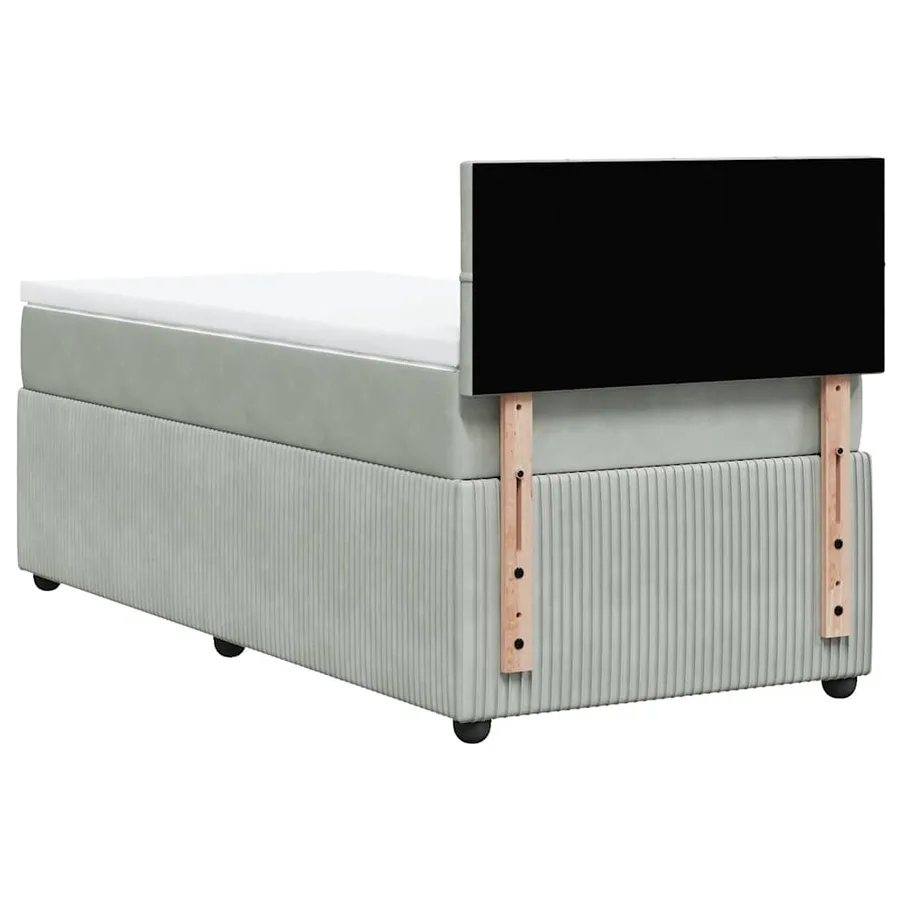 Sommier à lattes de lit et matelas Gris clair 90x200 cm Velours - 10