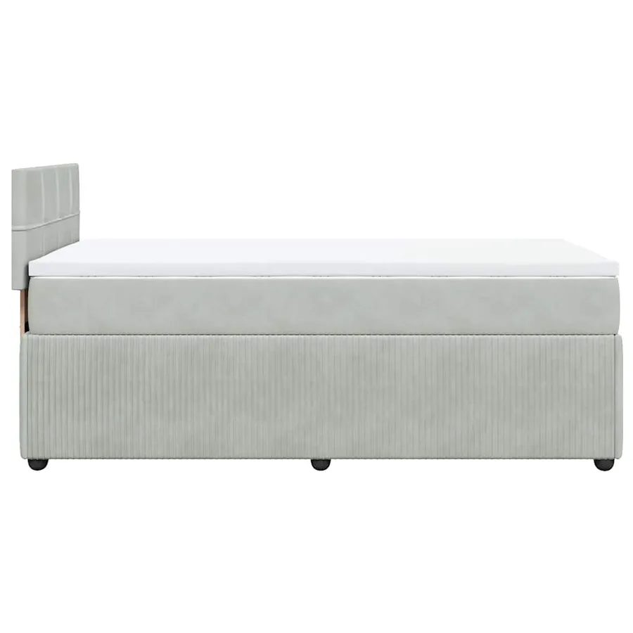 Sommier à lattes de lit et matelas Gris clair 90x200 cm Velours - 9
