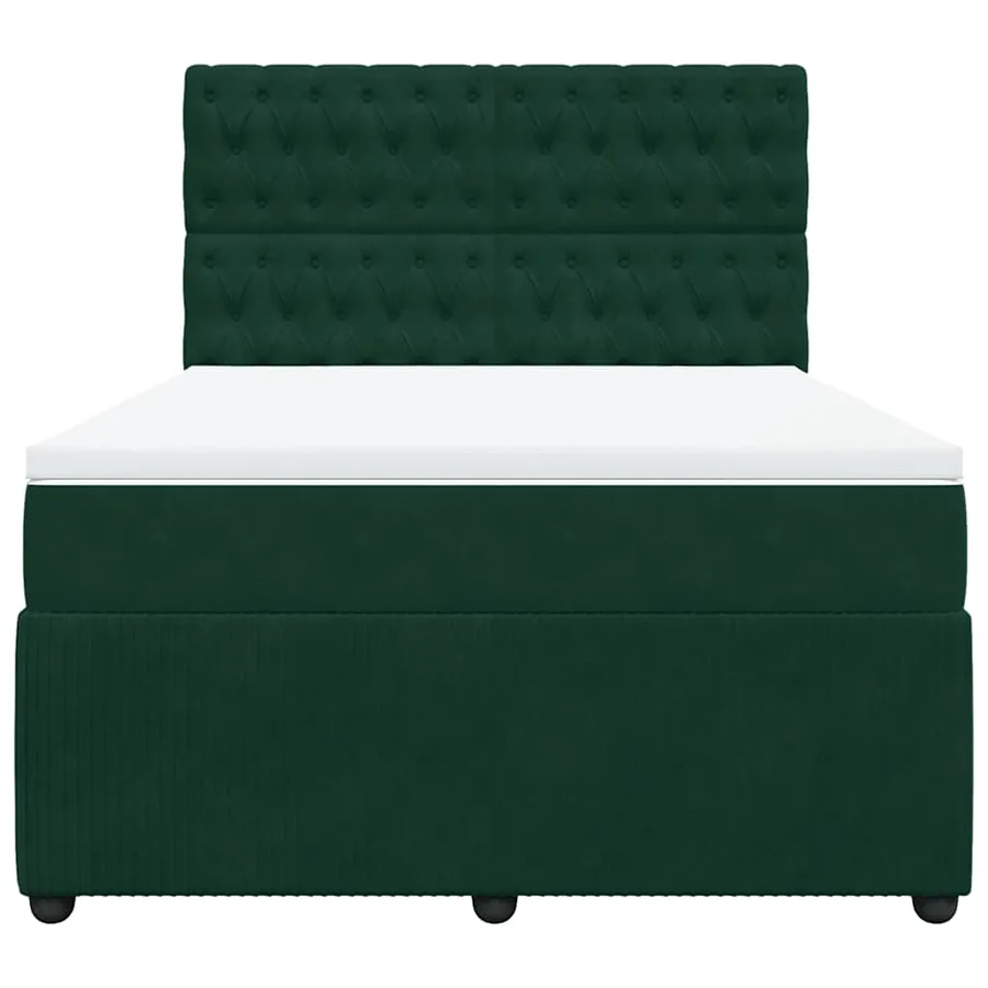 Sommier à lattes de lit et matelas Vert foncé 160x200cm Velours - 6