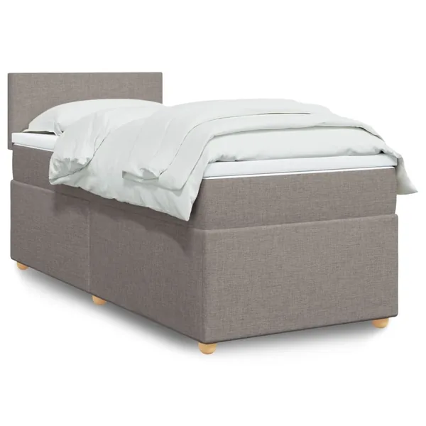 Sommier à lattes de lit avec matelas Taupe 80x200 cm Tissu