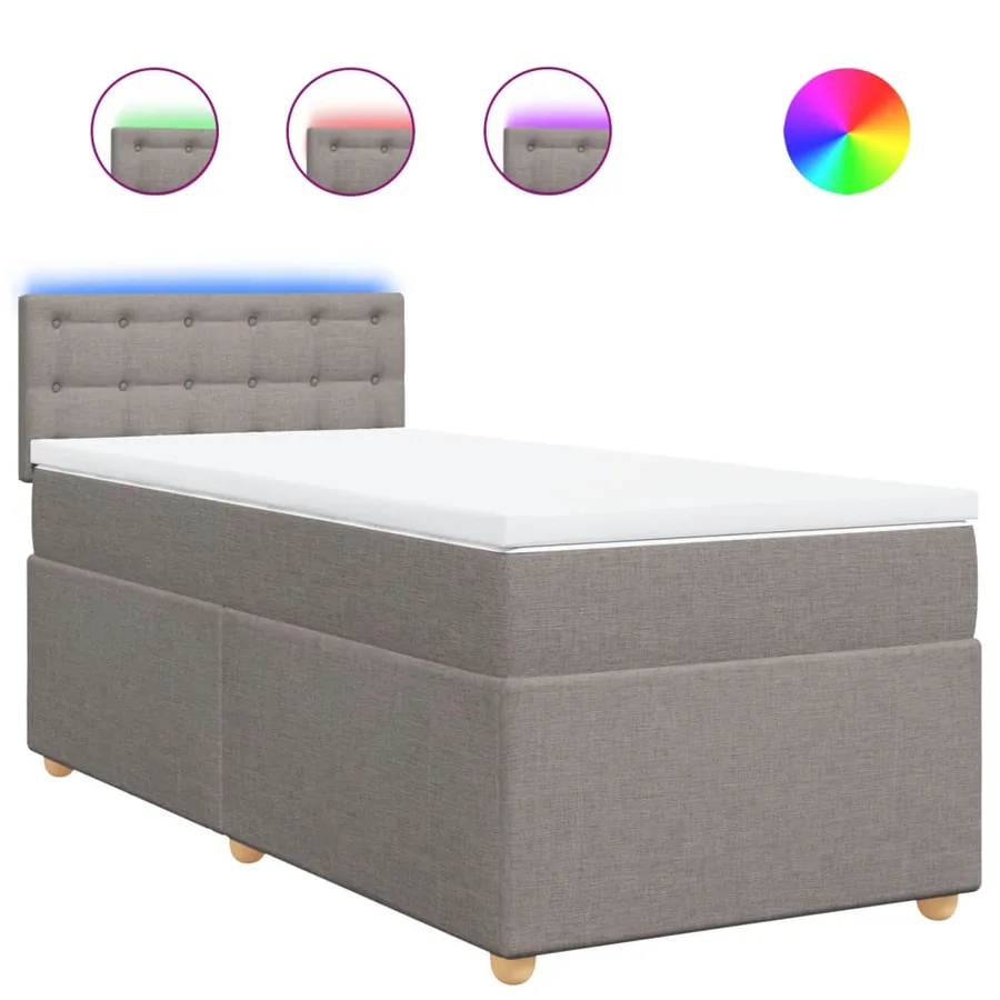 Sommier à lattes de lit avec matelas Taupe 80x200 cm Tissu - 2