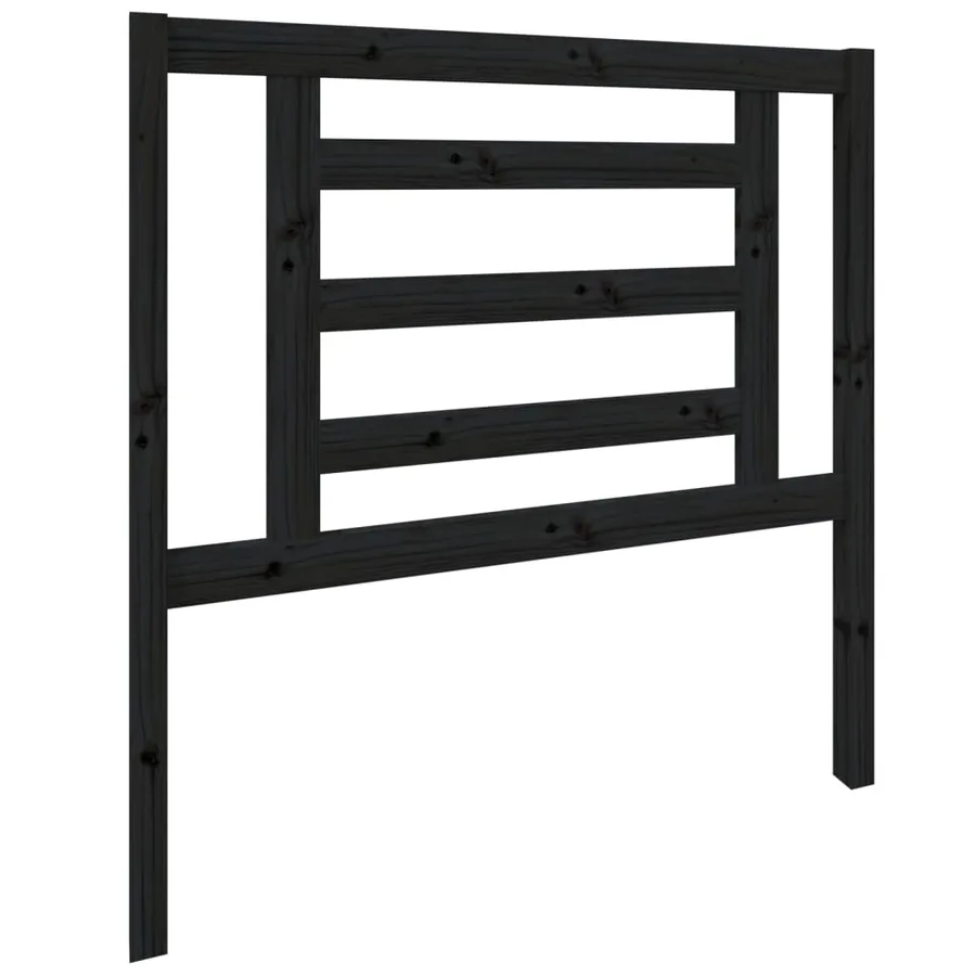 Tête de lit Noir 96x4x100 cm Bois massif de pin - 2