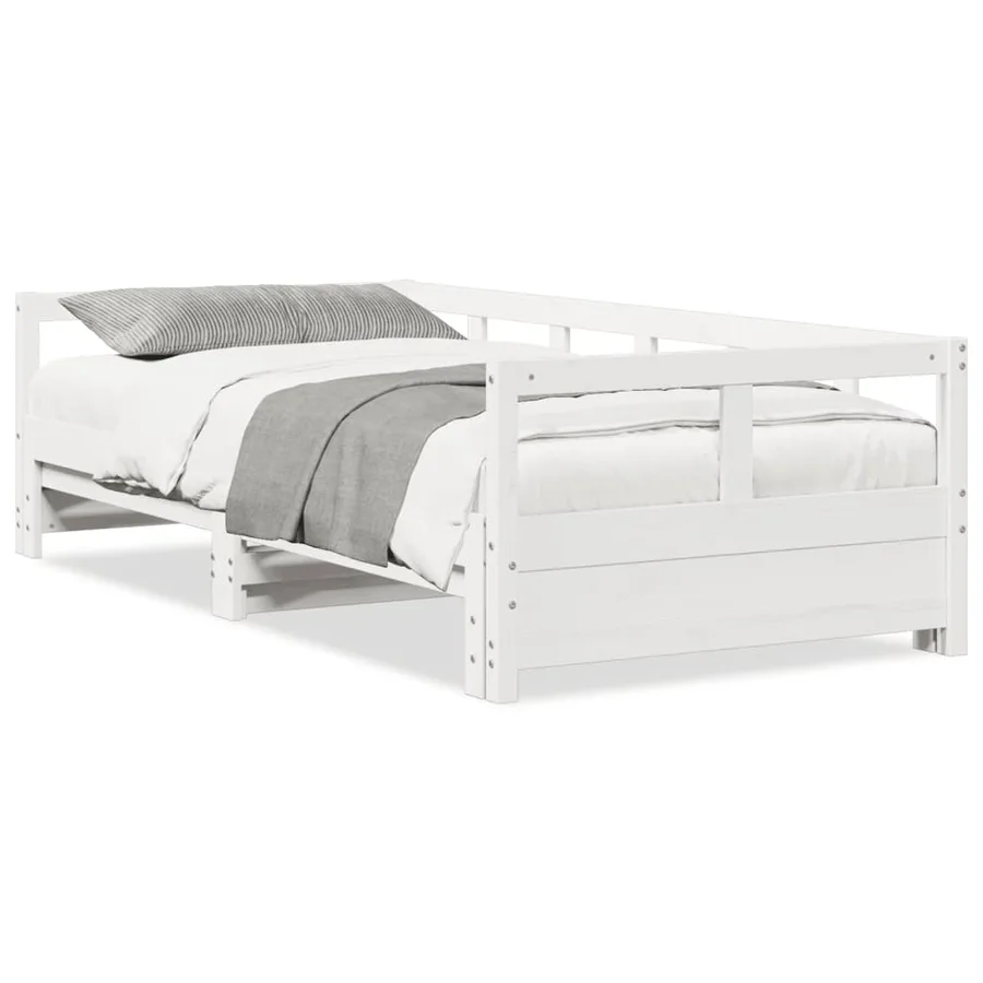 Lit de jour sans matelas blanc 90x200 cm bois de pin massif - 2