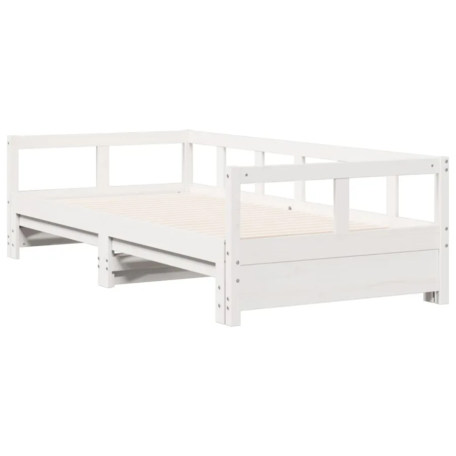 Lit de jour sans matelas blanc 90x200 cm bois de pin massif - 3