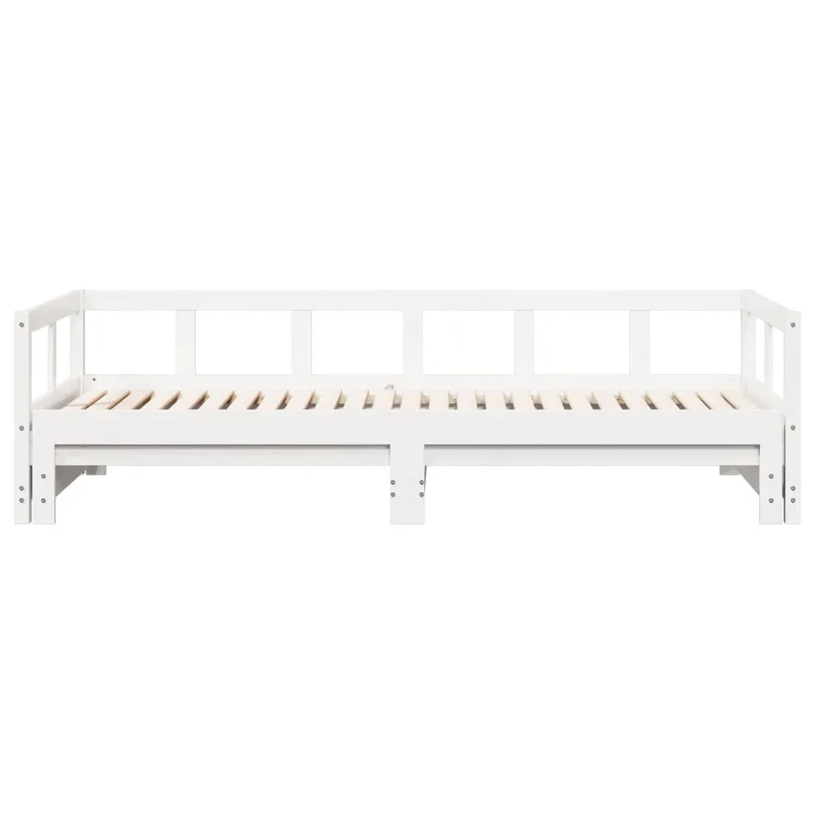 Lit de jour sans matelas blanc 90x200 cm bois de pin massif - 5
