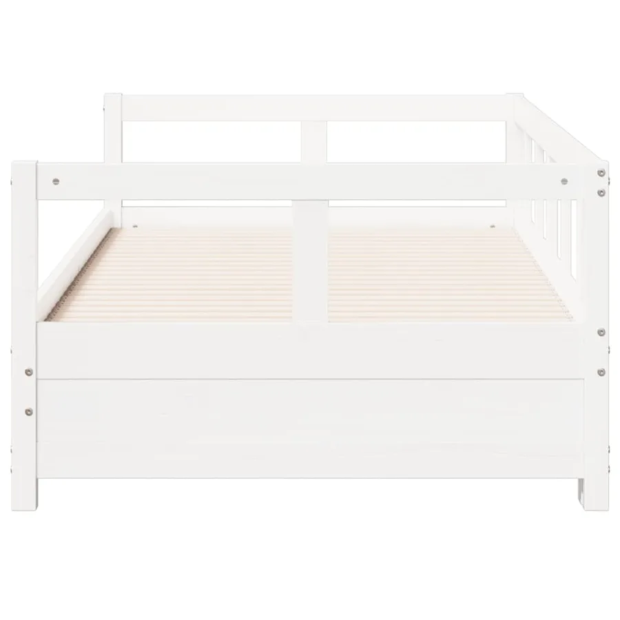 Lit de jour sans matelas blanc 90x200 cm bois de pin massif - 6