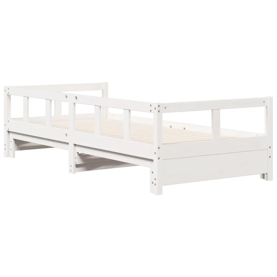 Lit de jour sans matelas blanc 90x200 cm bois de pin massif - 7