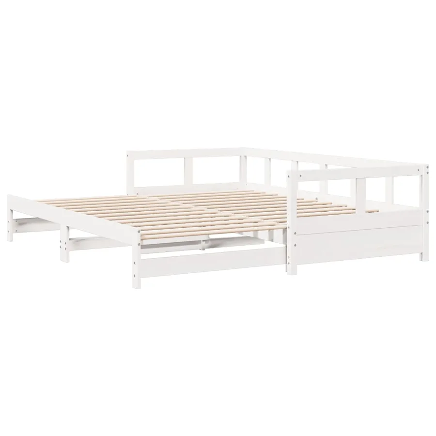 Lit de jour sans matelas blanc 90x200 cm bois de pin massif - 8