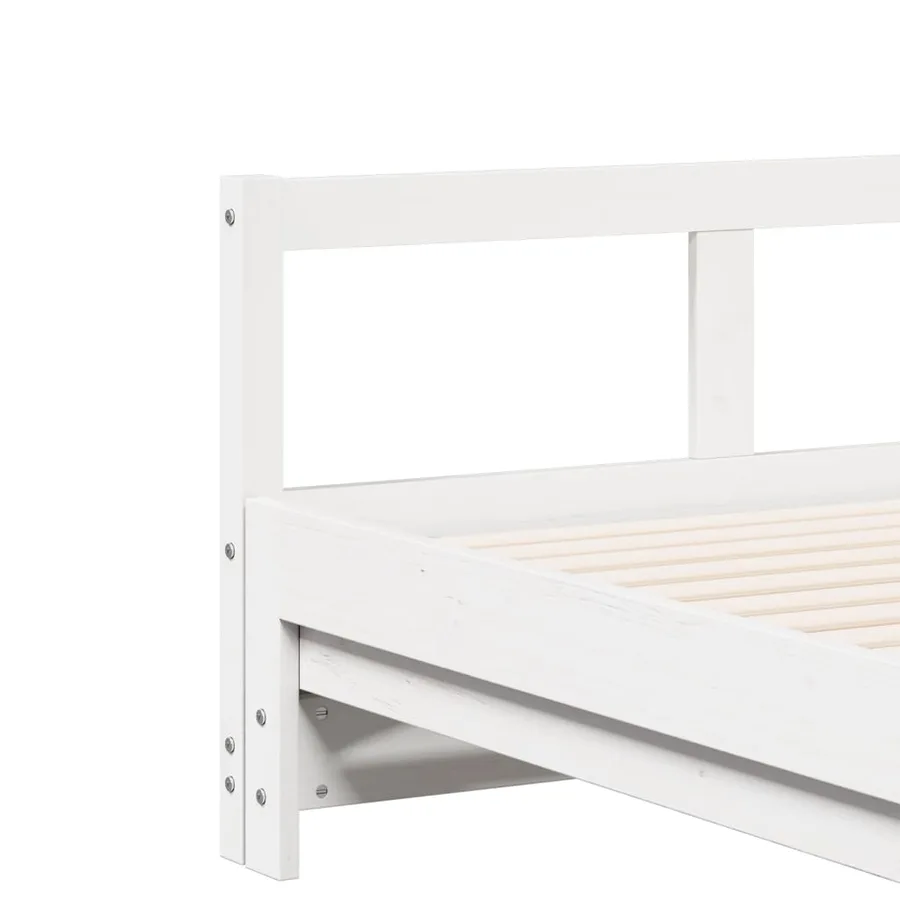 Lit de jour sans matelas blanc 90x200 cm bois de pin massif - 9