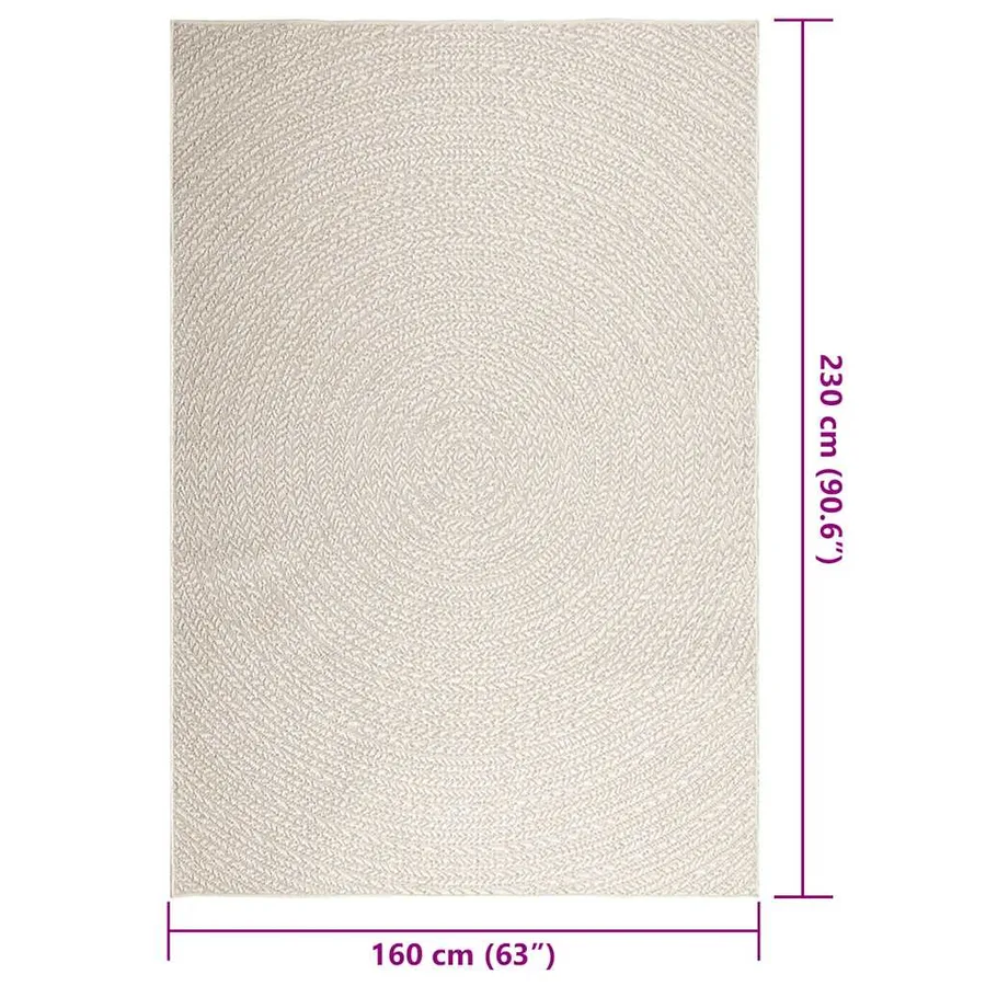 Tapis ZIZUR crème 160x230 cm aspect de jute intérieur extérieur - 9