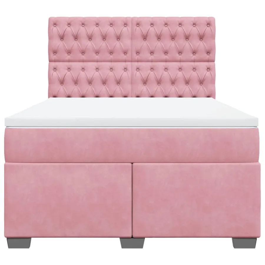 Sommier à lattes de lit avec matelas Rose 160x200 cm Velours - 4