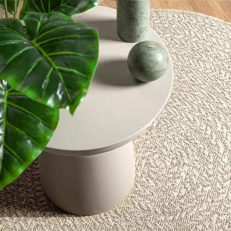 Tapis ZIZUR crème Ø 120cm aspect de jute intérieur et extérieur - 2