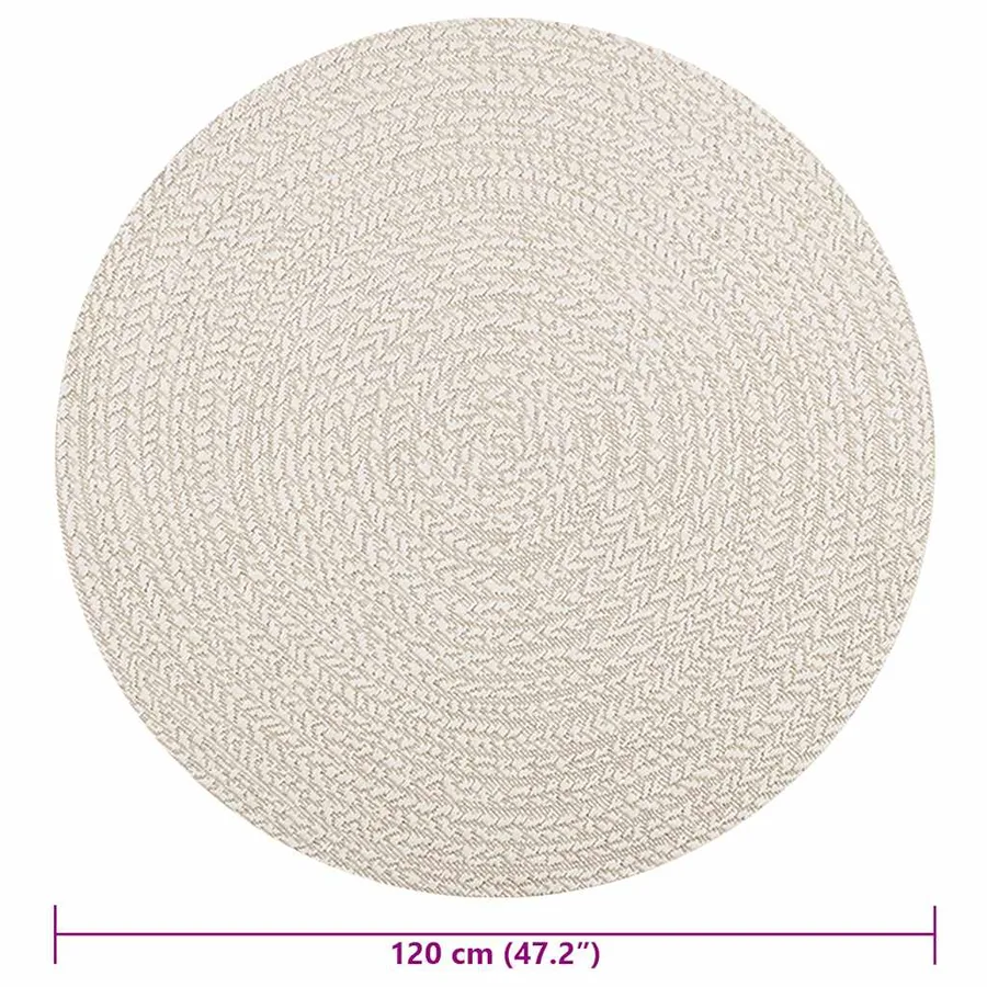 Tapis ZIZUR crème Ø 120cm aspect de jute intérieur et extérieur - 9