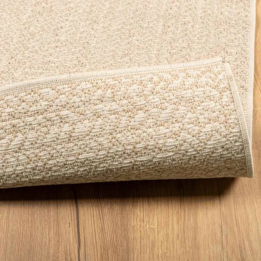 Tapis ZIZUR beige 80x250 cm aspect de jute intérieur extérieur - 5
