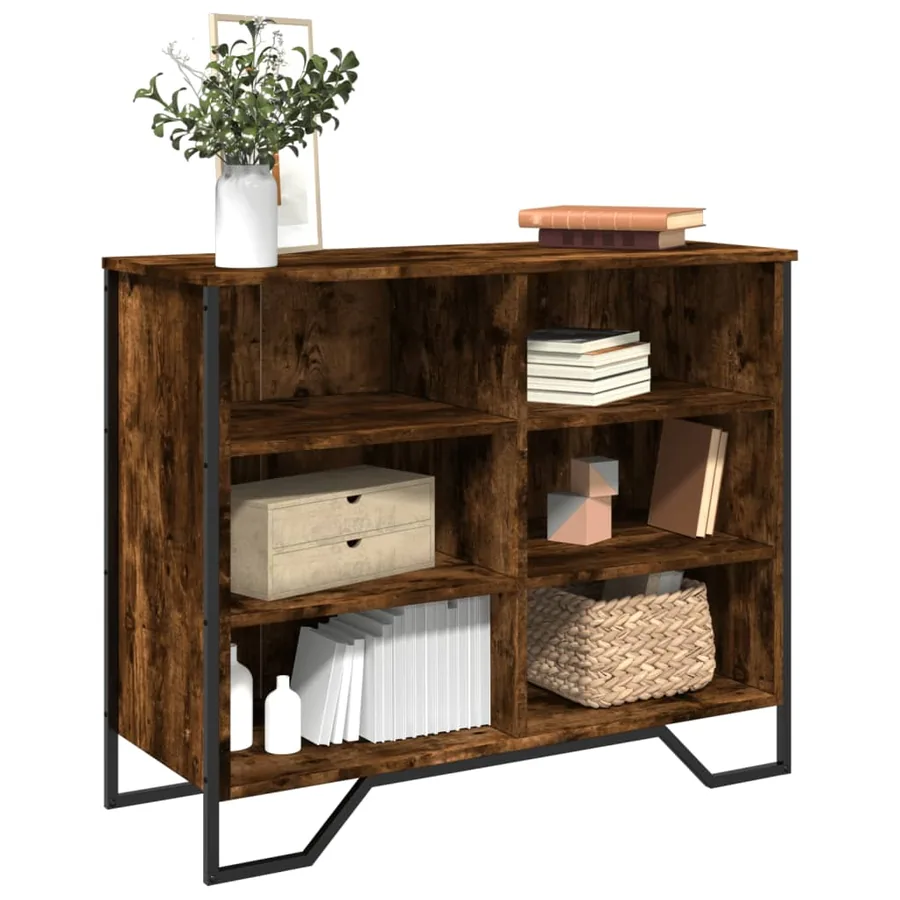 Buffet chêne fumé 91x35,5x74,5 cm bois d'ingénierie