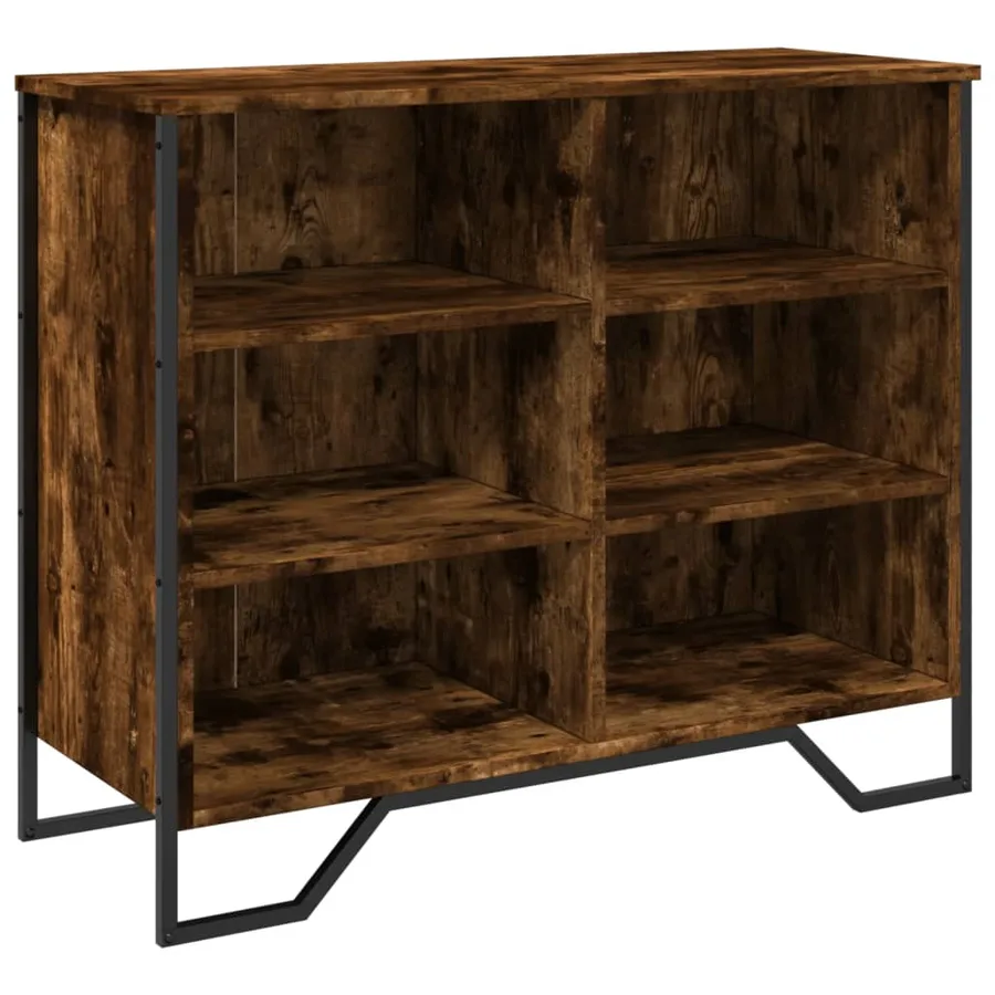 Buffet chêne fumé 91x35,5x74,5 cm bois d'ingénierie - 2