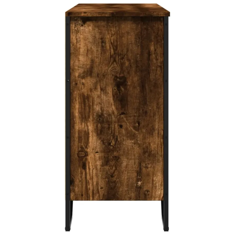Buffet chêne fumé 91x35,5x74,5 cm bois d'ingénierie - 5