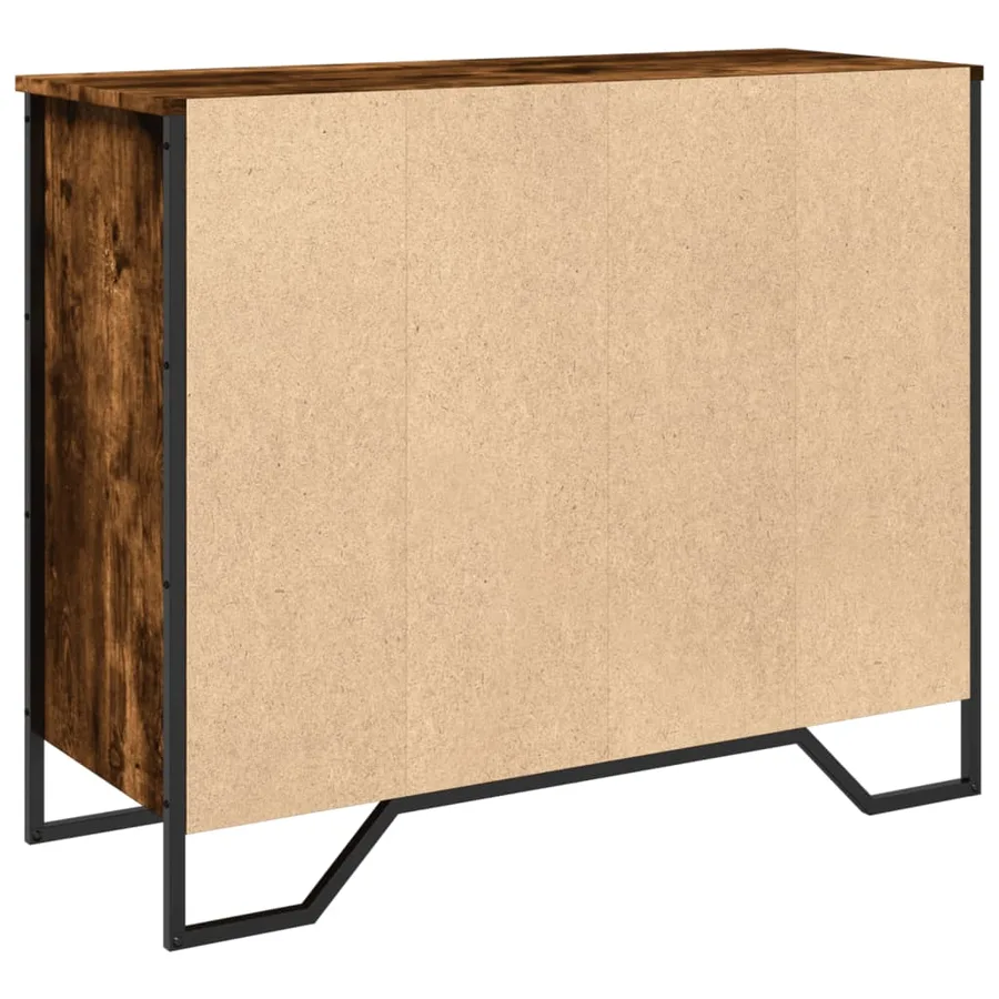 Buffet chêne fumé 91x35,5x74,5 cm bois d'ingénierie - 6