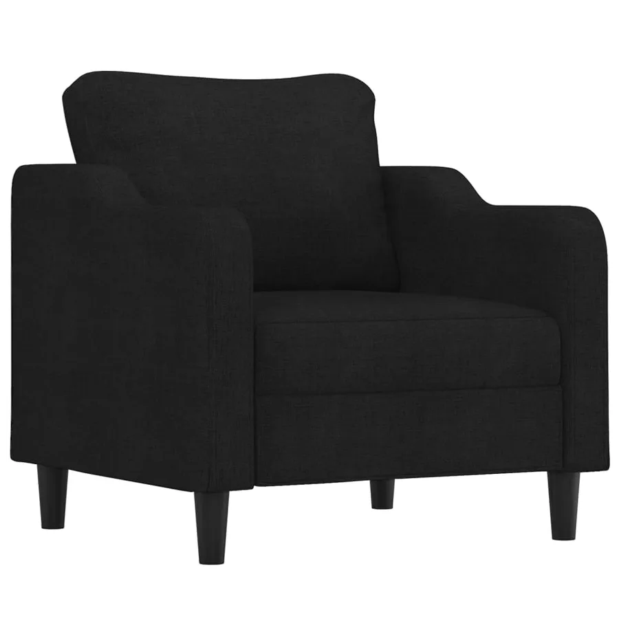 Ensemble de canapés 4 pcs avec coussins noir tissu - 3