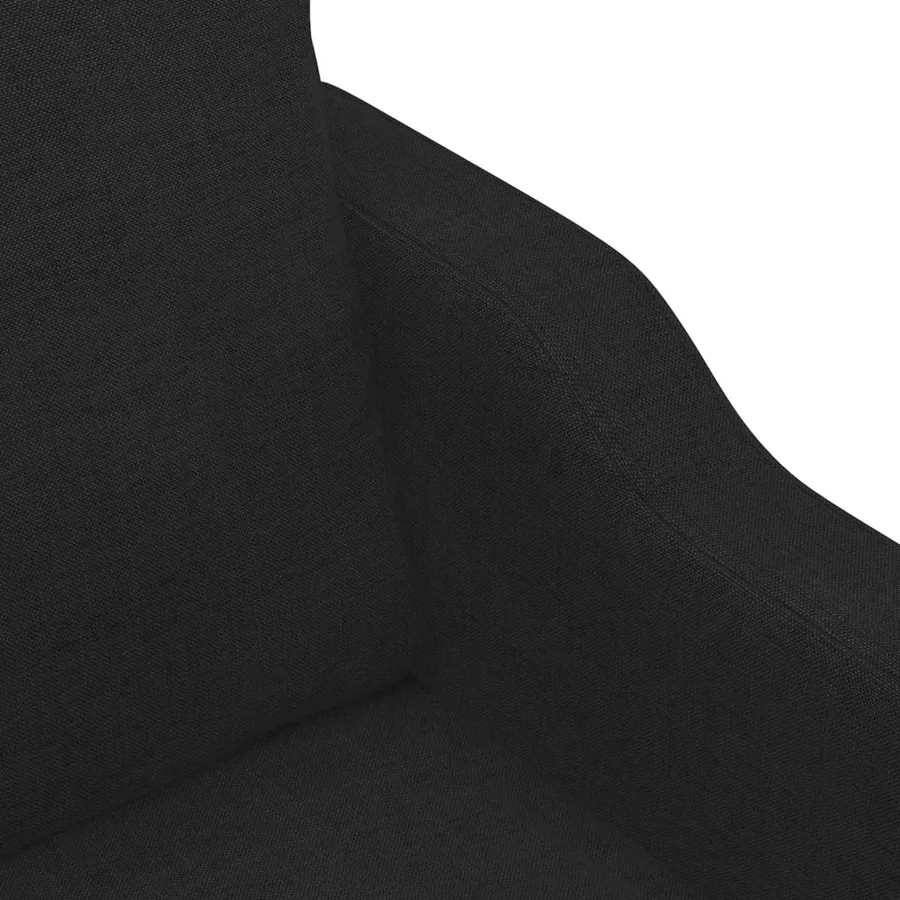 Ensemble de canapés 4 pcs avec coussins noir tissu - 7