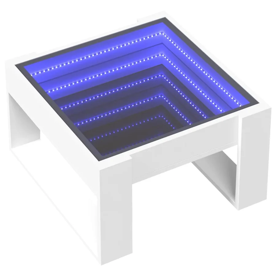 Table basse avec LED infini blanc 50x53x30 cm - 3