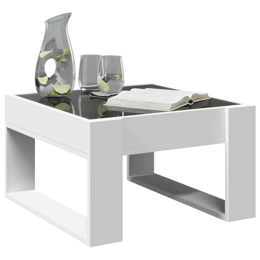 Table basse avec LED infini blanc 50x53x30 cm - 5