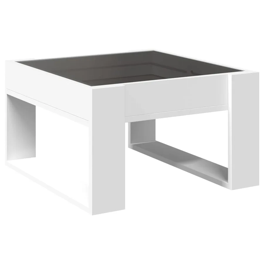 Table basse avec LED infini blanc 50x53x30 cm - 8