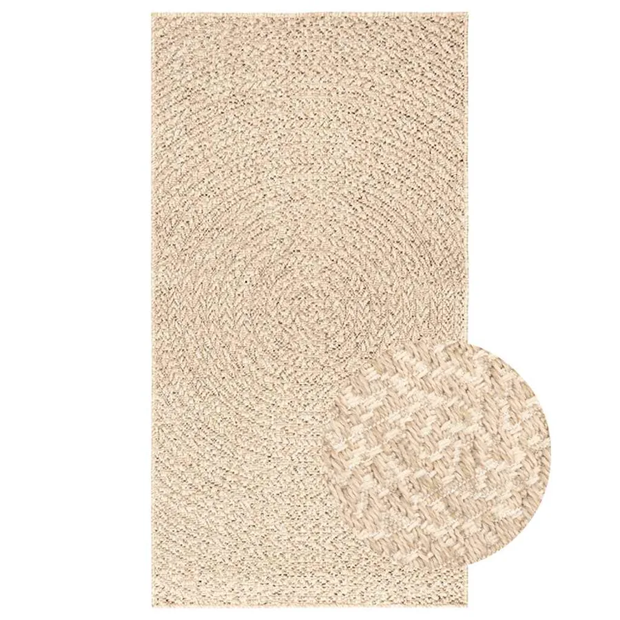 Tapis ZIZUR beige 60x110 cm aspect de jute intérieur extérieur - 4