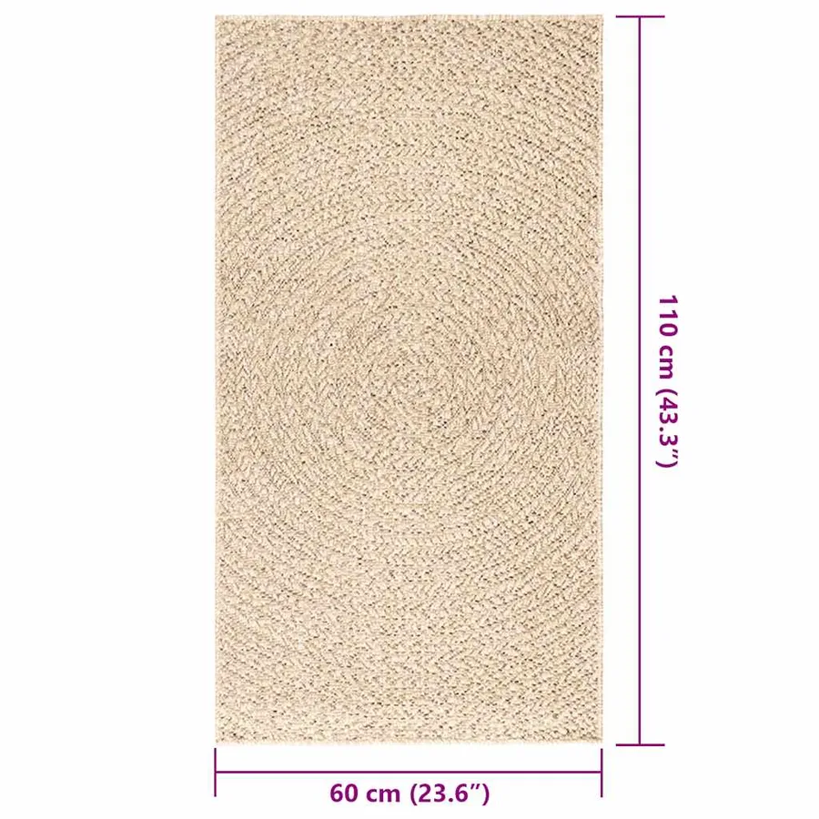 Tapis ZIZUR beige 60x110 cm aspect de jute intérieur extérieur - 8