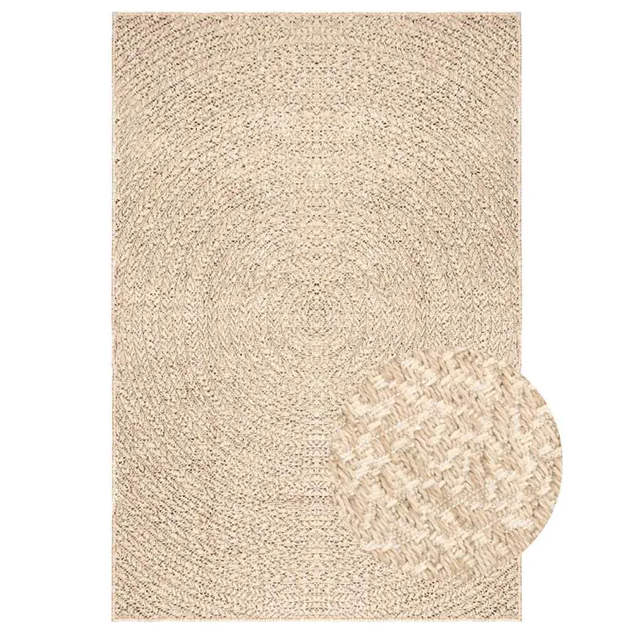 Tapis ZIZUR beige 140x200 cm aspect de jute intérieur extérieur - 4