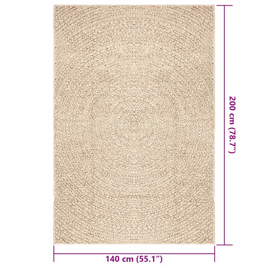 Tapis ZIZUR beige 140x200 cm aspect de jute intérieur extérieur - 8