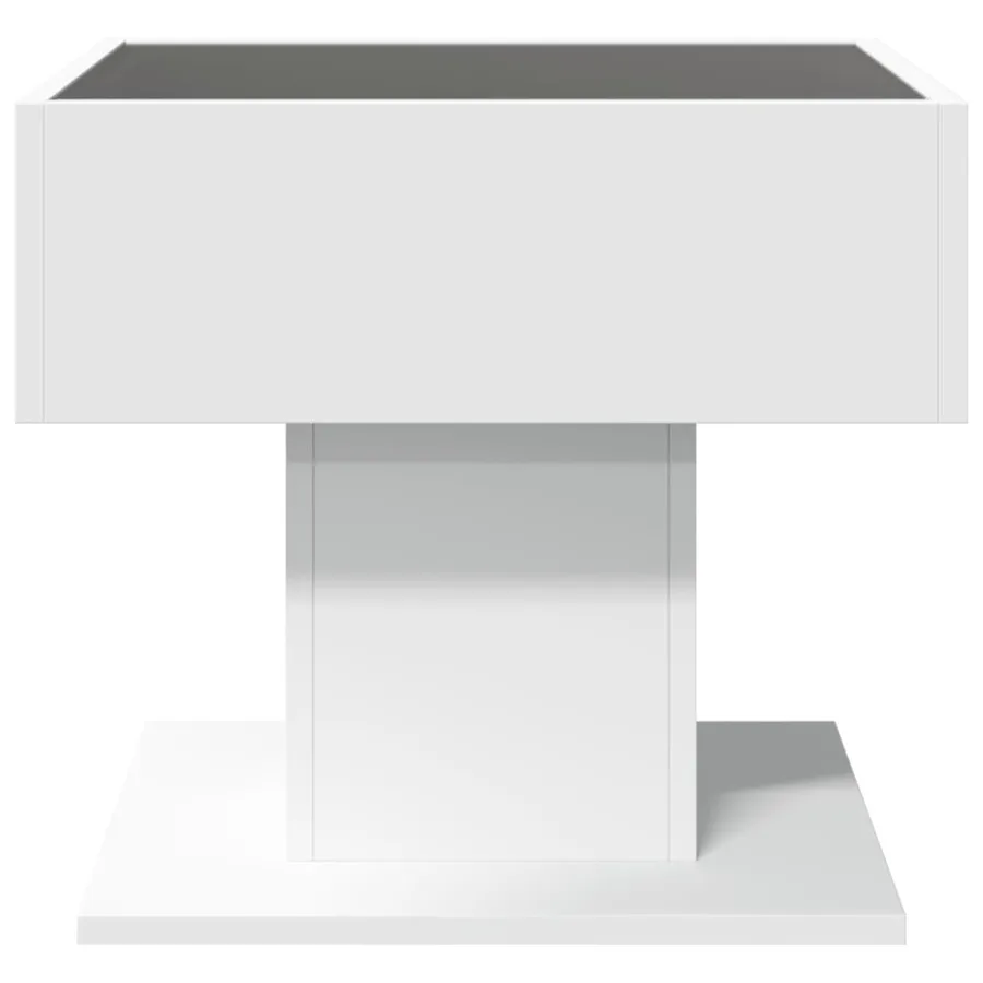 Table basse avec LED blanc 50x50x45 cm bois d'ingénierie - 6