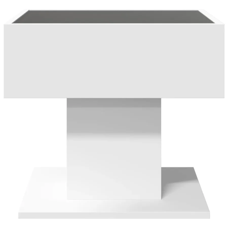 Table basse avec LED blanc 50x50x45 cm bois d'ingénierie - 7