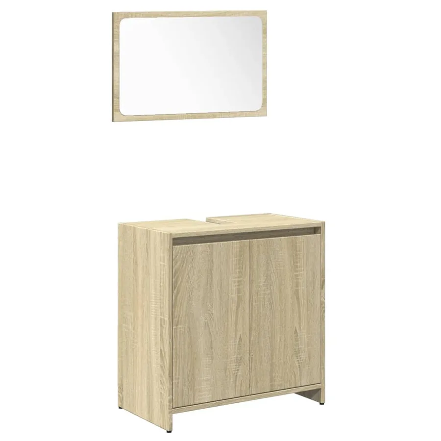 Ensemble de meubles de salle de bain 4 pcs chêne sonoma - 4
