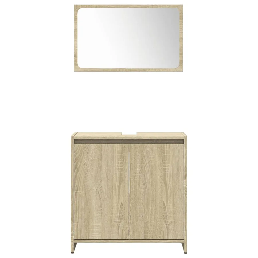 Ensemble de meubles de salle de bain 4 pcs chêne sonoma - 5