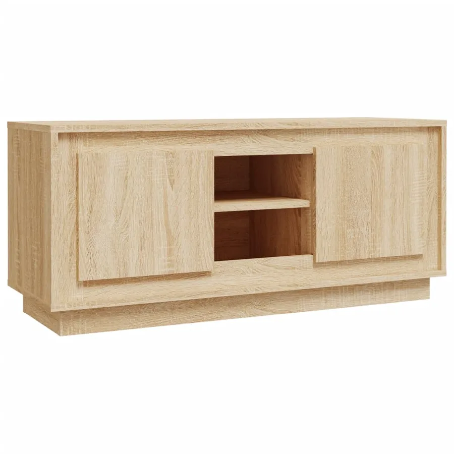 Meuble TV chêne sonoma 102x35x45 cm bois d'ingénierie - 2