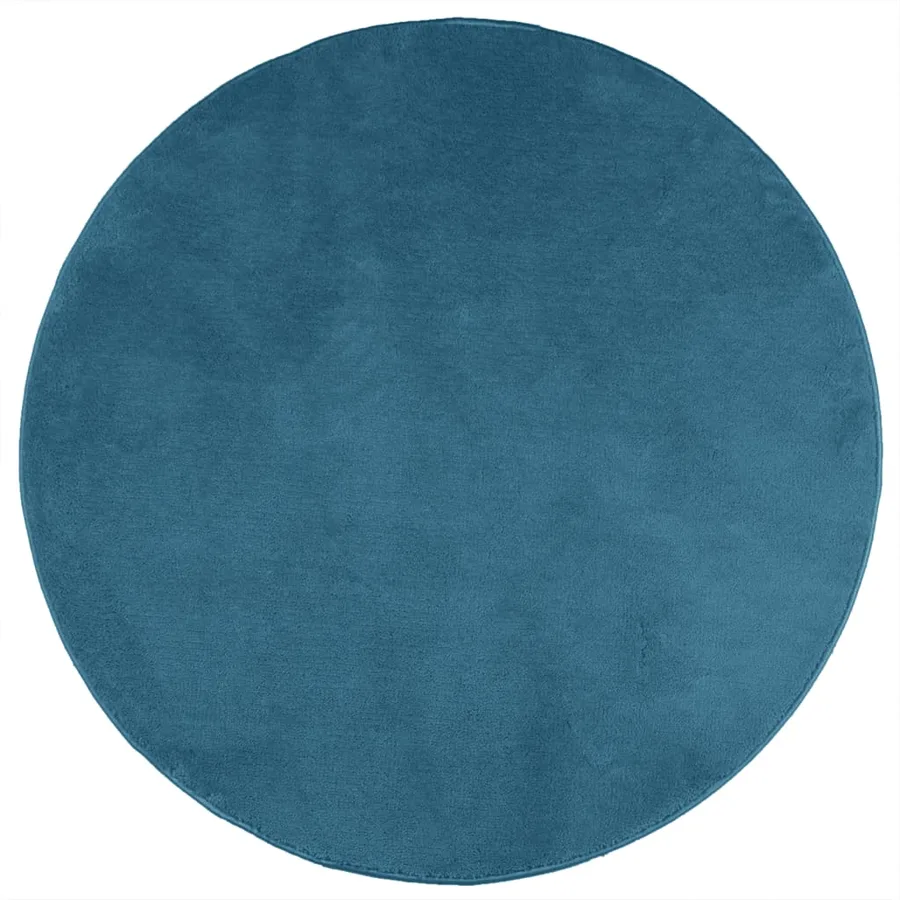 Tapis OVIEDO à poils courts turquoise Ø 80 cm - 2